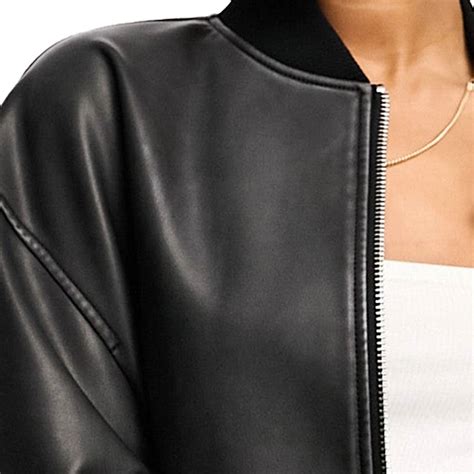 Women's Oversized Black Bomber Jacket | Aviator Coats