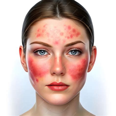 Rosacea skin condition facial redness medical illustration chronic ...