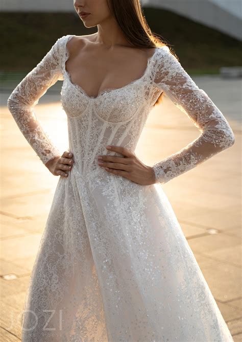 Lace Wedding Dress With Long Sleeves,modern Unique Bridal Dress,new Collection,modern Lace ...
