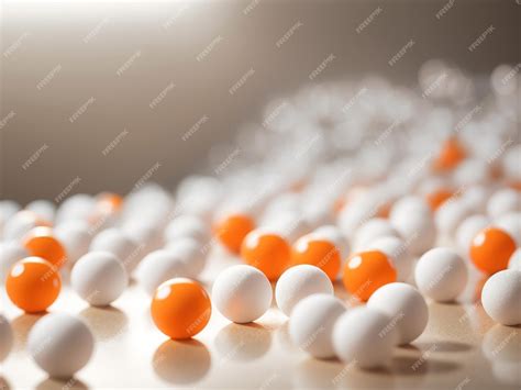 Premium AI Image | Ping Pong Frenzy Orange Ping Pong Balls Surrounded with White Background