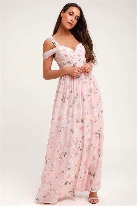 Pink Patterned Maxi Dress