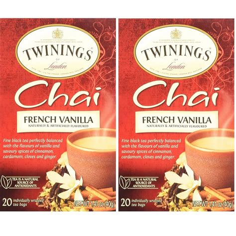 Twinings Chai FRENCH VANILLA Black Tea, 20 ct Sweet & Spicy (2 Pack ...