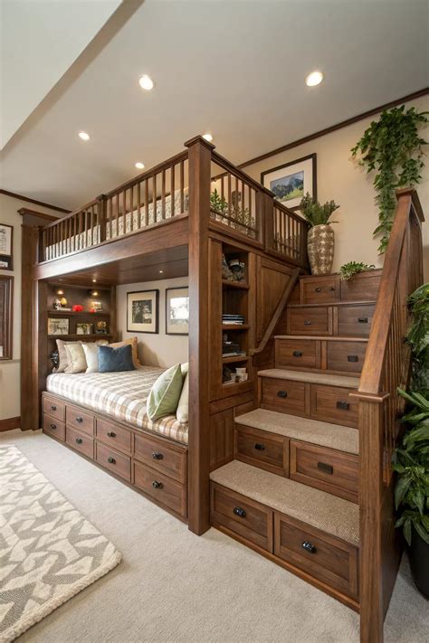 Elegant Bunk Bed Designs with Built-In Features | Loft house design ...
