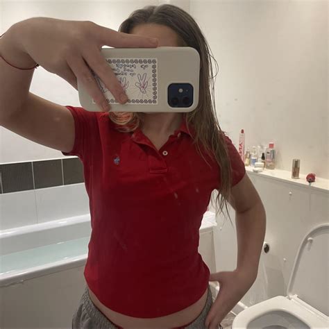 Ralph Lauren slim fit polo Red shirt blue horse Size... - Depop