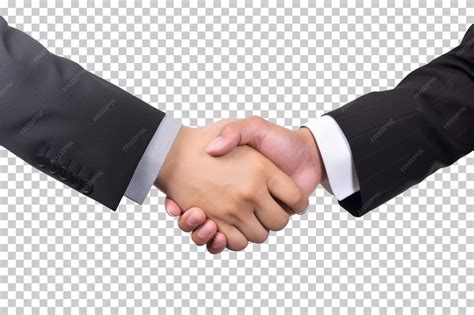Two Businessman Hand Shake Isolated on Transparent Background | Premium ...