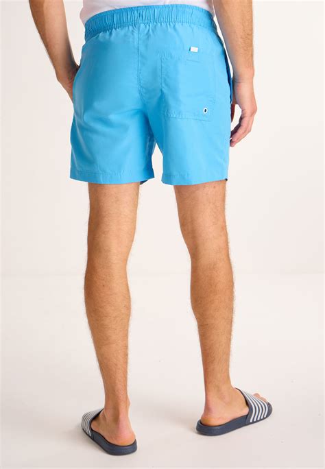 Mens Mid Blue Swim Shorts | Peacocks