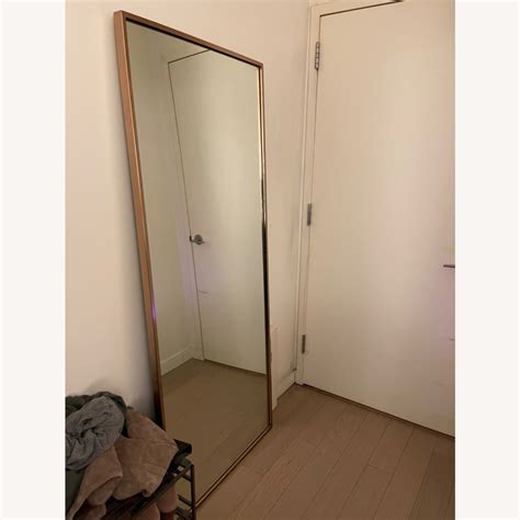 West Elm Rose Gold Floor Mirror - AptDeco