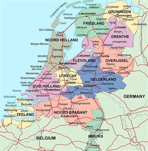 Mapa de Holanda Mapa Físico, Geográfico, Político, turístico y Temático.