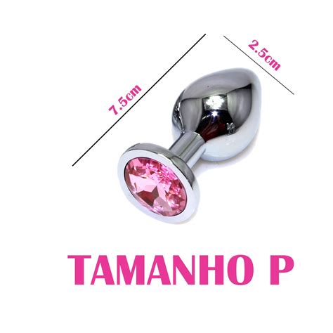 Plug Anal Tamanho Grande Em Metal Aço Com Joia Sexo - Escorrega o Preço
