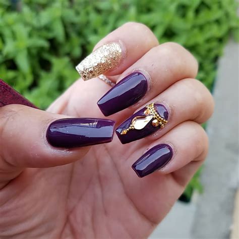 30+ Purple and Gold Nails that Make a Statement - Nail Designs Daily