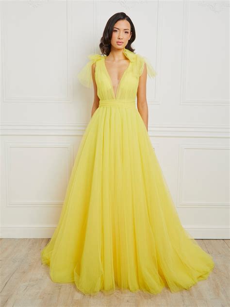 Melania - Yellow Sophisticated Shoulder Detail Dress