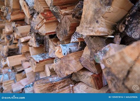 Wood in the woodpile. stock photo. Image of firewood - 159497816