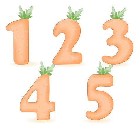 Carrot Number 1-5 illustration design 21770371 Vector Art at Vecteezy