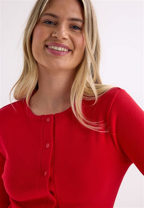 Womens Red Plain Button Front Cardigan | Peacocks