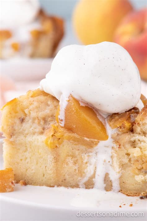 Peach Bread Pudding - Desserts on a Dime