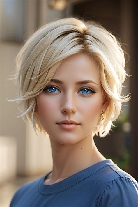 Нейросети | Short hair styles, Short blonde hair, Beautiful blonde