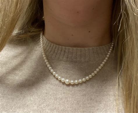 Vintage Mikimoto Cultured Pearl Graduated Necklace Sterling Silver ...