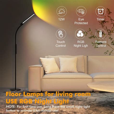RTHG-LED Floor Lamp, Bright RGB Floor Lamps for Living Room, Reading ...