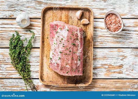 Whole Boneless Pork Loin Without Fat. Pork Tenderloin On A Cutting ...