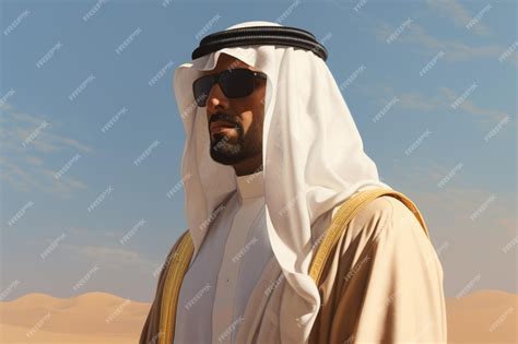 Premium Photo | Close up of an arab sheikh with turban and sunglasses ...
