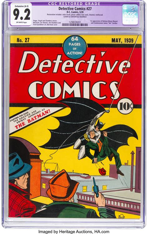 Detective Comics #27 (DC, 1939) CGC Apparent NM- 9.2 Extensive | Lot ...