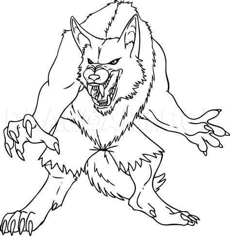 How To Draw A Cartoon Werewolf, Drawing, Step by Step, by Dawn - DragoArt