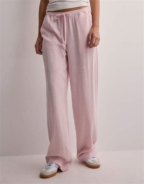 Köp Nelly Pull On Linen Pants - Light Pink | Nelly.com