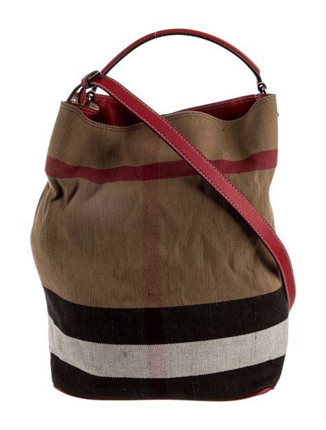Burberry Canvas Bucket Bag - Brown Bucket Bags, Handbags - BUR475598 ...