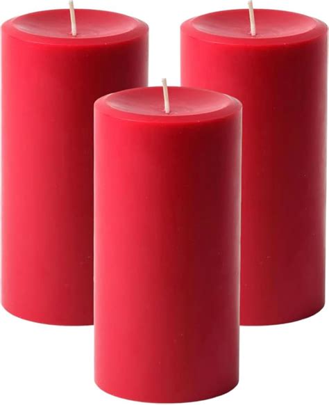 Amazon.com: Mister Candle Dripless Unscented Pillar Candles, Set of 3 ...