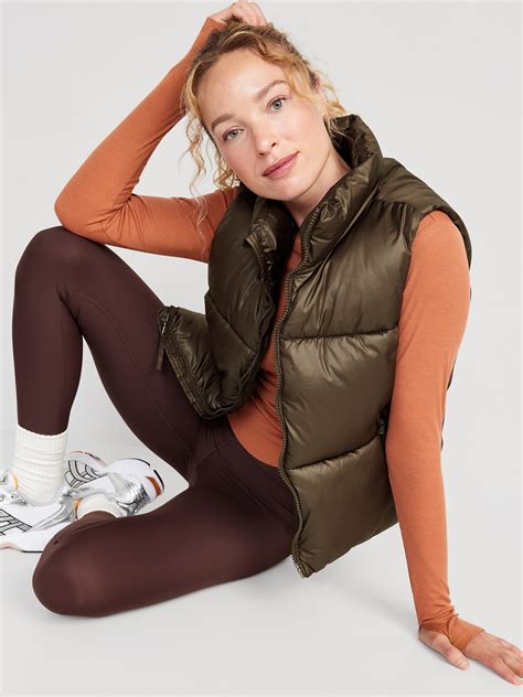 Bronze Quilted Puffer Vest at Isaac Oppen blog