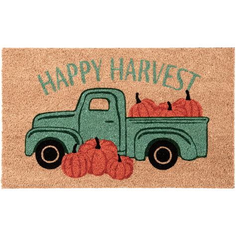 Way To Celebrate 18x30 Fall Porch Decor Truck Coir Mat Outdoor Durable ...