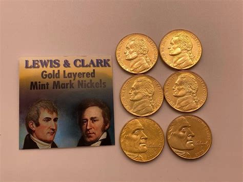 Lewis & Clark Gold Layered Mint Mark Nickels American Historical ...