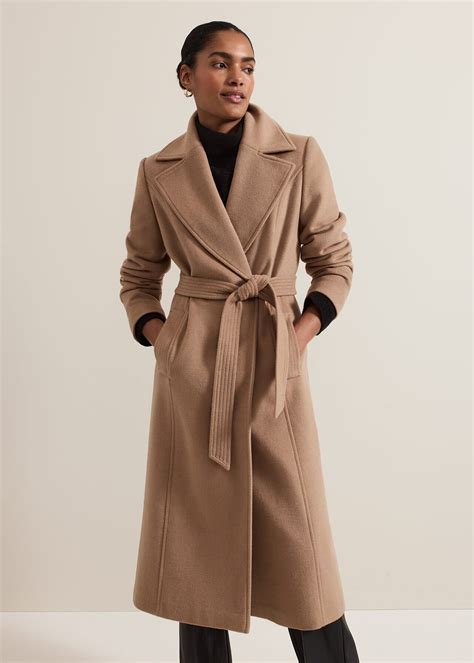 Livvy Wool Camel Trench Coat | Phase Eight UK