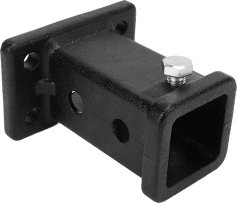 Hitch Receiver Tube, 2in Moulded Steel Trailer Hitch Receiver Adapter Universal Bolt on Tow ...