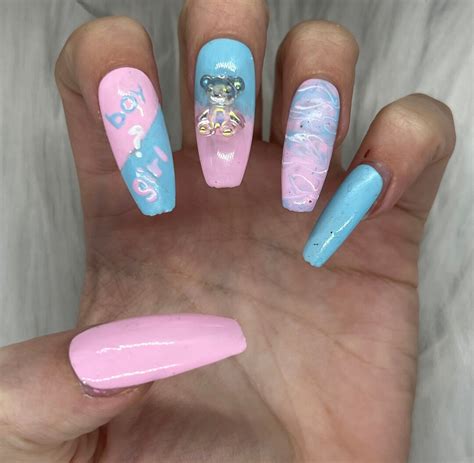 Nails Design For Gender Reveal at Phyllis Lange blog