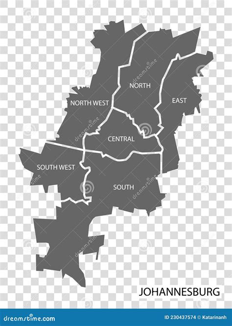 High Quality Map of Johannesburg is a City of South Africa, with Borders of the Districts. Every ...
