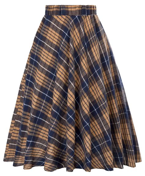 Ladies Knee Length Plaid Skirt at Mercedes Jackson blog