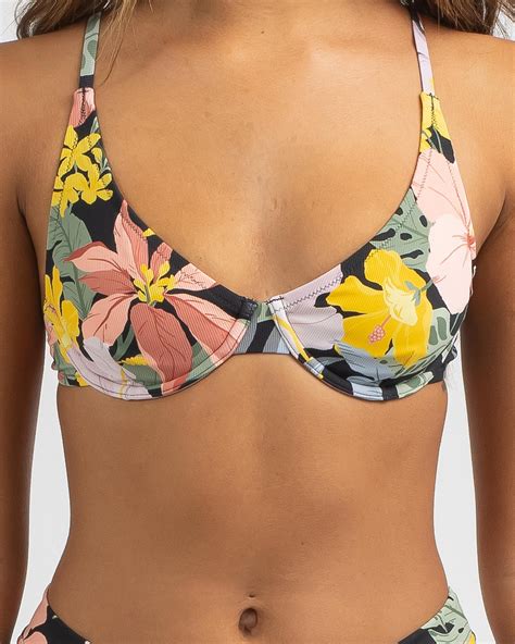 Shop Quiksilver Classic Underwire Bra Bikini Top In Black Vacation ...