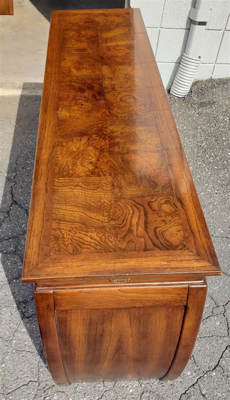 1990s Gordons Fine Furniture Asian Design Fruitwood Burl Console Sofa ...