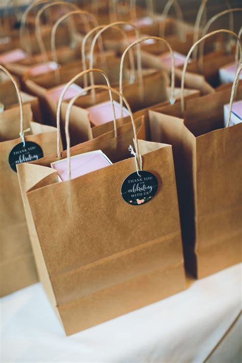 Brown Bag Favor Bags with Personalized Gift Tags