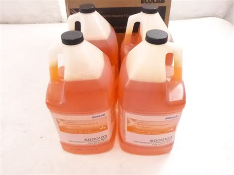 4 Pack Ecolab 6000103 High Performance Neutral Floor Cleaner 1 Gallon ...