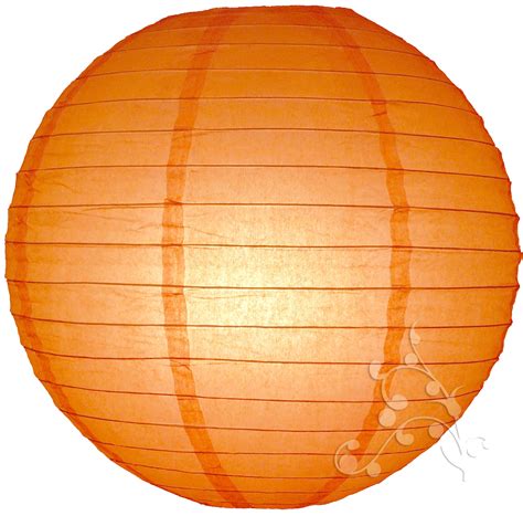 30 Inch Large Orange Even Ribbed Round Lanterns