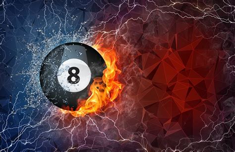 Fiery 8-Ball Clash: HD Sports Wallpaper