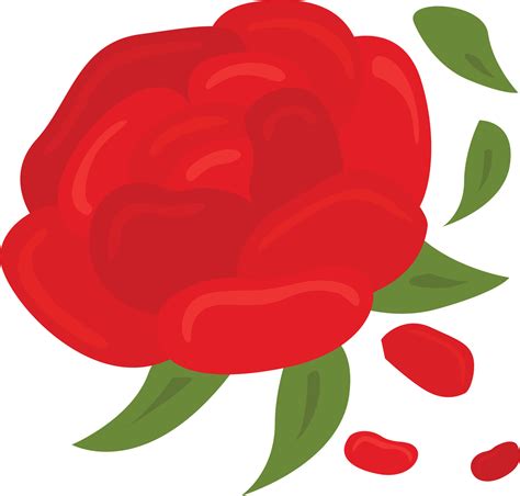 Beautiful Rose Red Flower Illustration Vector Clipart 15694418 Vector ...