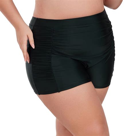 Ocean Blues Women's Plus Size High-Waisted Ruched Board Shorts ...