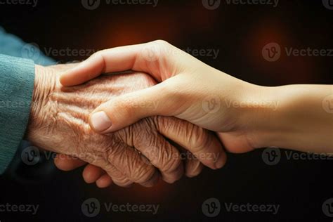Caring hands, the essence of compassionate elderly care and assistance ...