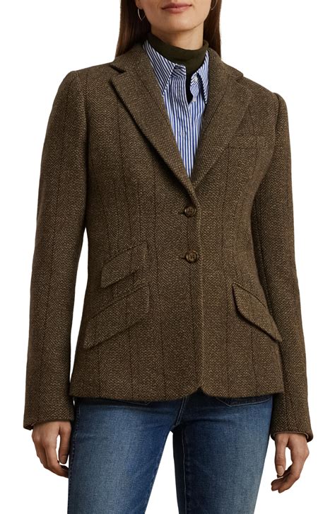 Lauren Ralph Lauren Wool Blend Herringbone Tweed Blazer | Nordstrom ...