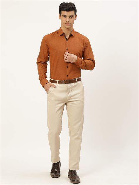 Color_Orange Khaki Pants Outfit Men Formal, Men Chino Outfit, Khakis ...