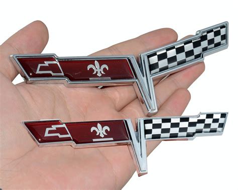Amazon.com: Pair Set 1980 Corvette C3 Front Nose Emblem and Rear Deck ...