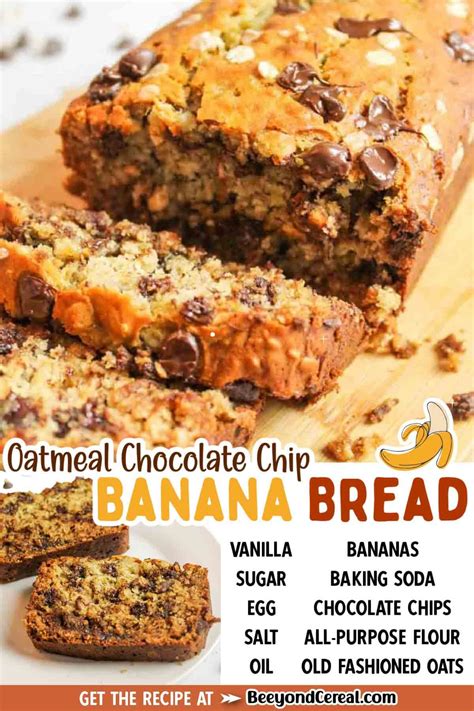 Oatmeal Chocolate Chip Banana Bread Recipe